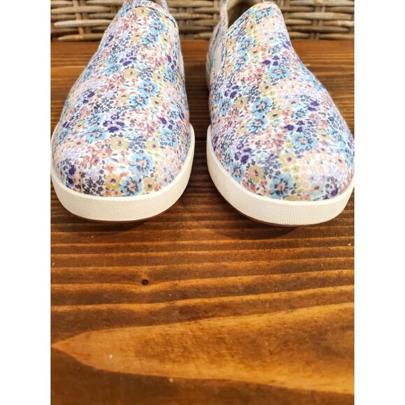 ABEO Womens Floral Slip-On Shoes Size 6 Multicolor Canvas Comfort Sneakers - Picture 4 of 7